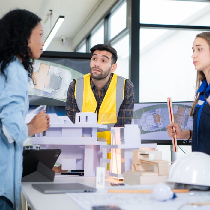 Engineers, architects, and designers collaborate to design a building that employs natural energy.